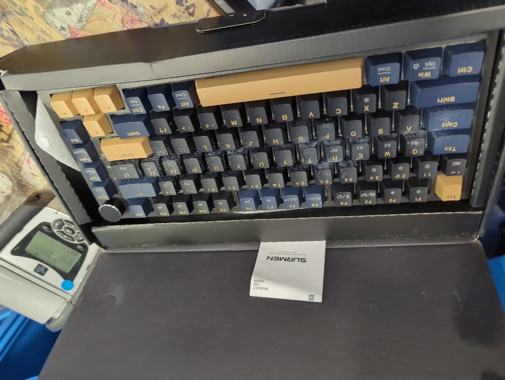 TECWARE Spectre 75% RGB Mechanical Gaming Keyboard with Customizable LCD Screen, Multi-Function Knob, Gasket Mount, 3 Mode Connectivity, South Face 5-Pin Universal Hot-Swappable Sockets (Ocean Gold)