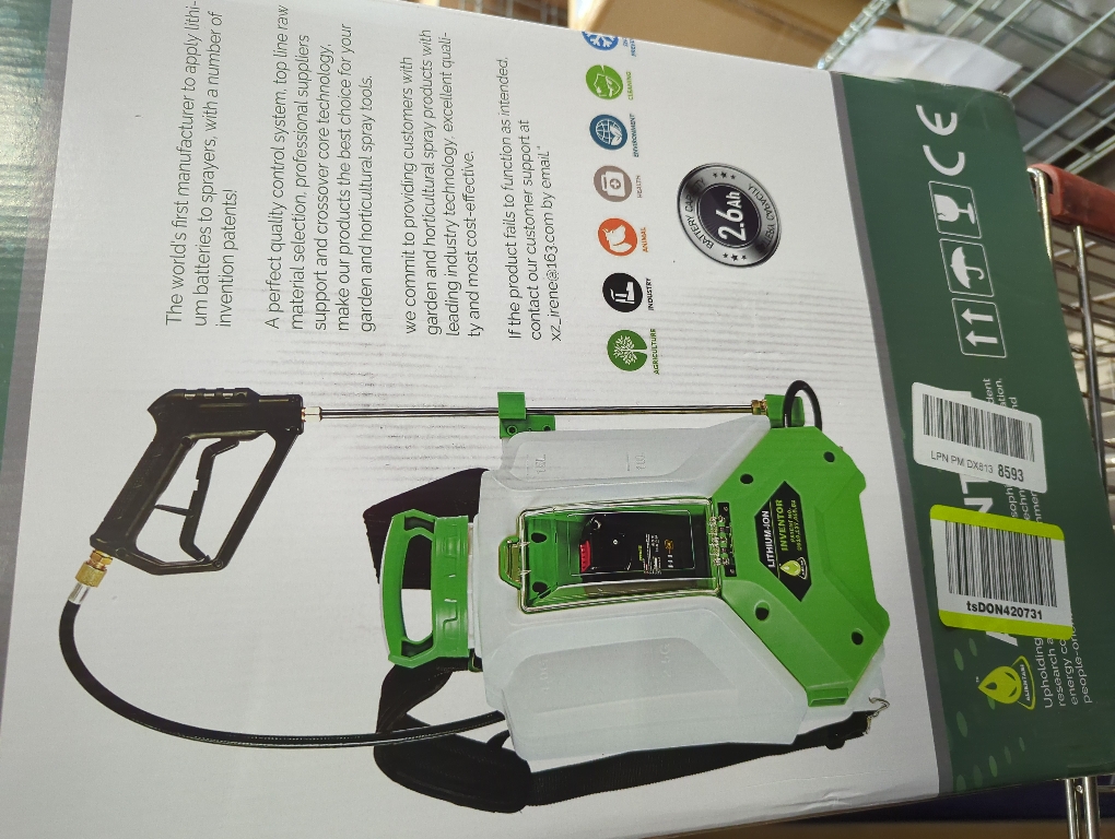 White and Green Battery Backpack Sprayer, Battery Powered Backpack Sprayer 36/65 PSI for Low Budget in Lawn and Garden 4GL for Weed/Pest Control, Watering