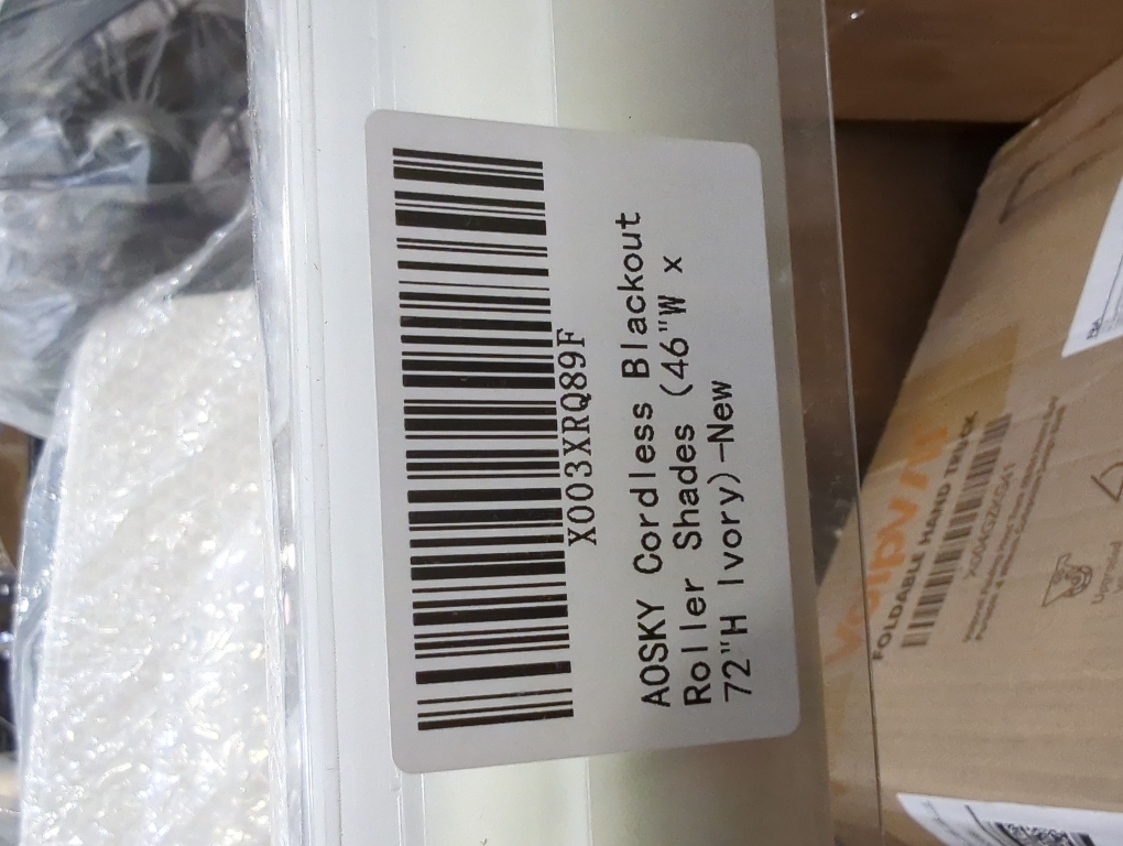 AOSKY Cordless Roller Shades Blackout Blinds for Windows Room Darkening Rolled Up Shades with Spring System, UV Protection Window Shades Door Blinds for Home and Office (46 W x 72 H, Ivory)