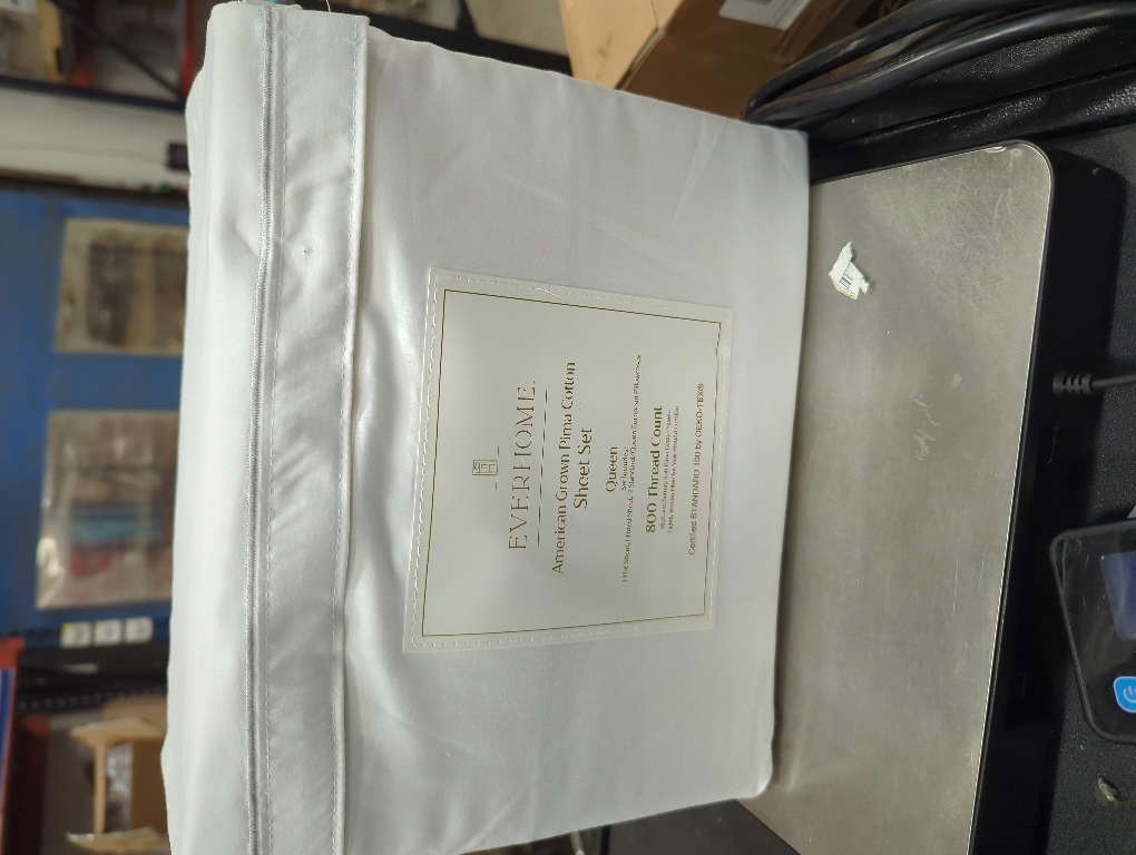 Everhome PimaCott Sateen Embroidered 800-Thread-Count Queen Sheet Set in Microchip