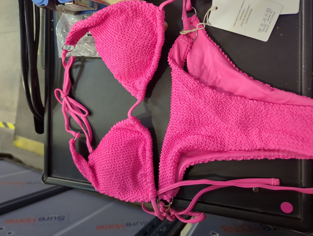 Size M Women Breathable Various Wear Way Bikini Set Two Piece Swimsuit Fashion Metal Ring Bathing Suit Swimwear