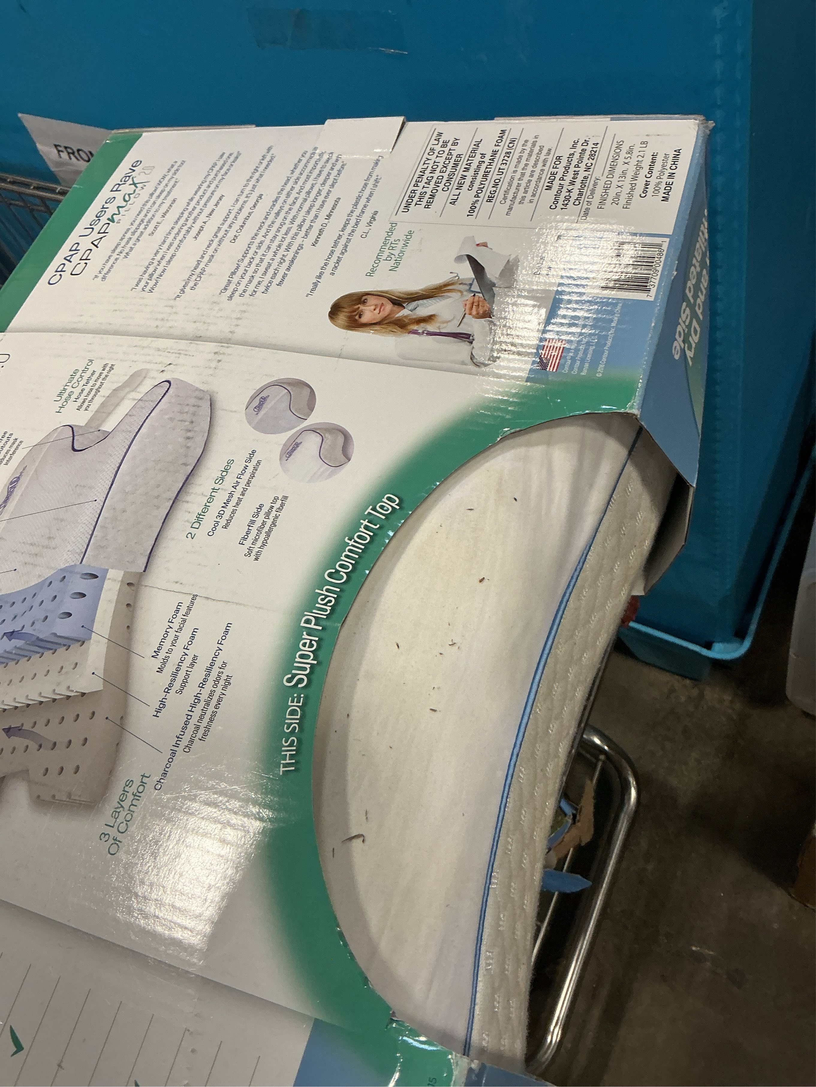 Contour Living CPAP MAX 2.0 Orthopedic Airway Alignment Pillow in White