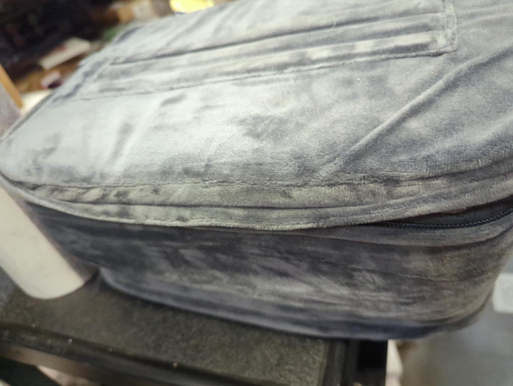 Couch Cup Holder Tray Pillow - Bed, Couch Caddy, Sofa, RV & Car - Holds Drinks, Snacks, Remotes, Phones, Kindle, Tablet | Bed Cup Holder (Grey)