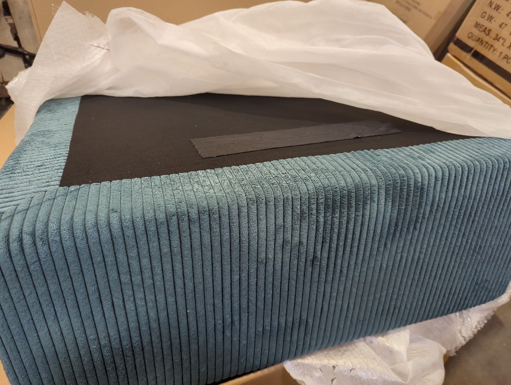 Blue Square Ottoman