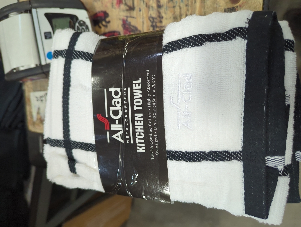 All-Clad Checked Kitchen Towel: Highly Absorbent, Super Soft Long Lasting - 100% Cotton, 17x30 Tea Towel for Cleaning & Drying Dishes, Pans, Glassware, or Countertops, (2-Pack), Black