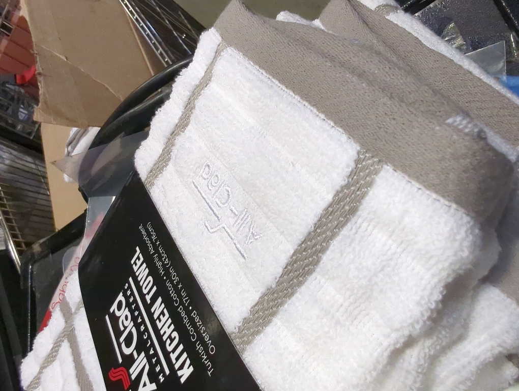 All-Clad Checked Kitchen Towel: Highly Absorbent, Super Soft Long Lasting - 100% Cotton, 17x30 Tea Towel for Cleaning & Drying Dishes, Pans, Glassware, or Countertops, (3-Pack), Titanium Gray