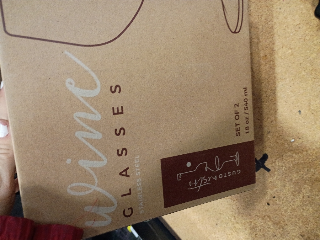 Gusto Nostro Stainless Steel Wine Glass - 18 oz - Cute, Unbreakable Wine Glasses for Travel, Camping and Pool - Fancy, Unique and Cool Portable Metal Wine Glass for Outdoor Events, Picnics (Set of 2)