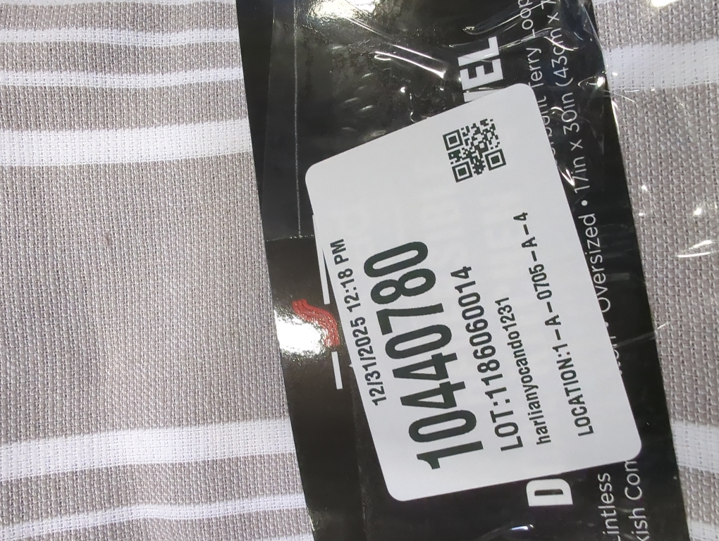 All-Clad Striped Dual Kitchen Towel in Titanium 2 pack
