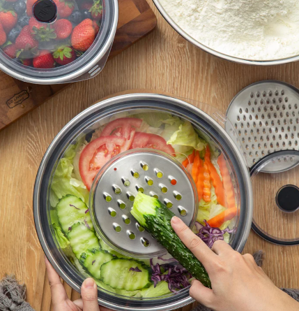 MIU Stainless Steel Mixing Bowls with Graters,