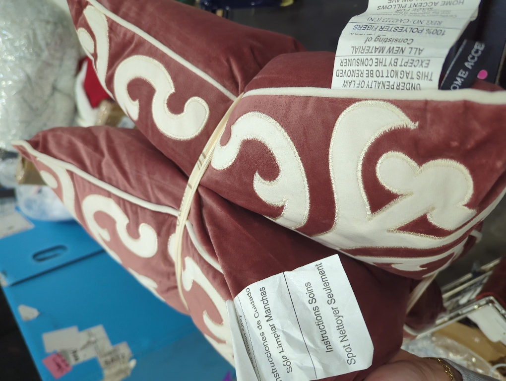 Homey Cozy Decorative Pillows Set of 2 Maroon and White