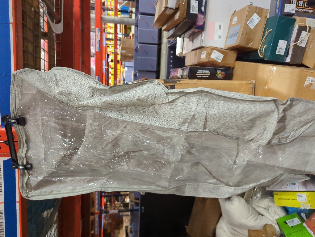 mDesign Long Gift Wrapping Organizer with Handles - Wrapping Paper Holder for Christmas and Holiday Giftwrap - Zipper Closure Storage Bag Container - Taupe/Tan