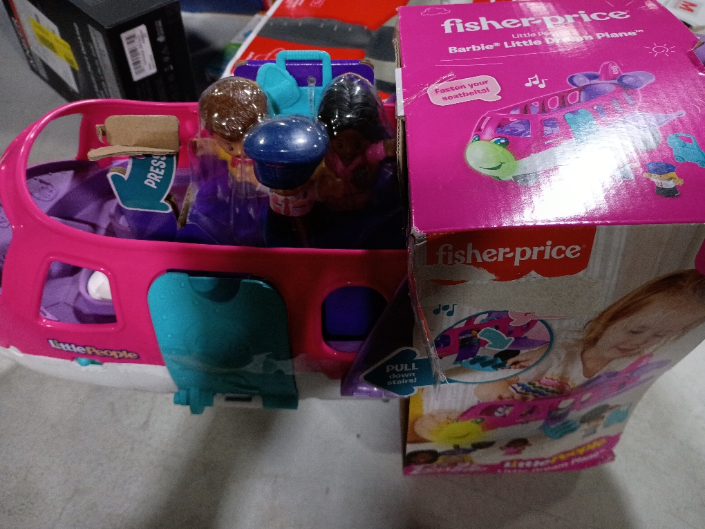 Little People Barbie Toy Airplane with Lights Music and 3 Figures, Little Dream Plane, Toddler Toys