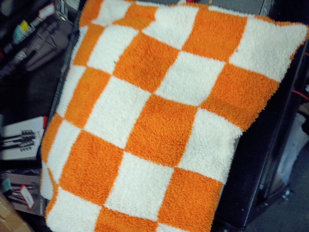 NIDITW Set of 2 Orange Checkered Pillow Covers 18x18 Inches Ultra Soft Microfiber Both Sided Gingham Pattern Invisible Zipper for Sofa Couch Bed Decor (Orange)