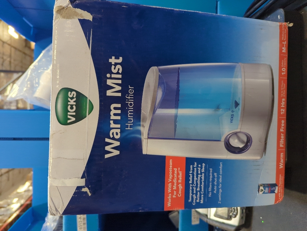 Vicks Warm Mist Humidifier - Air Humidifier for Bedroom, Home & Large Room, Baby, Kids and Adults Soothing Steam Vaporizer for Cough, Congestion, Allergies & Dry Air, VapoSteam Compatible