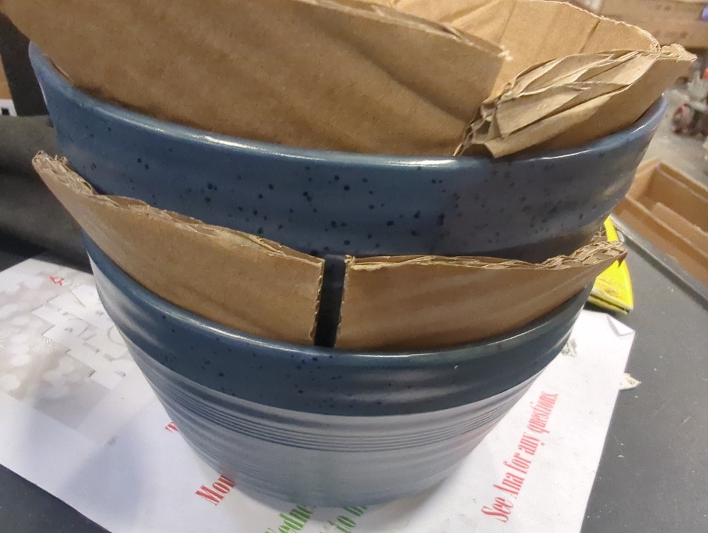 Color blue Gibson - Bee and Willow Milbrook 6 Piece 6 Inch Stoneware Cereal Bowl Set Speckle - Blue