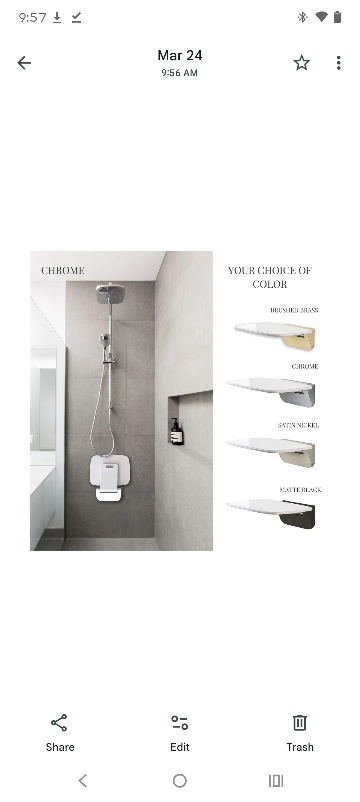 Autumn Lane parkville shower seat GOLD