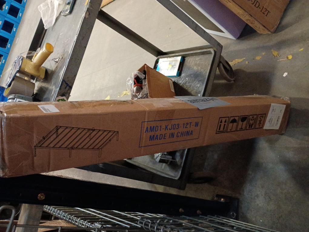 White 12 Inch Twin Bed Frames with Gaskets, Metal Twin Size Bed Frame No Box Spring Need, Heavy Duty Steel Platform Support, Round Corner Desgin, Reserved Holes, Storage Space, Noiseless