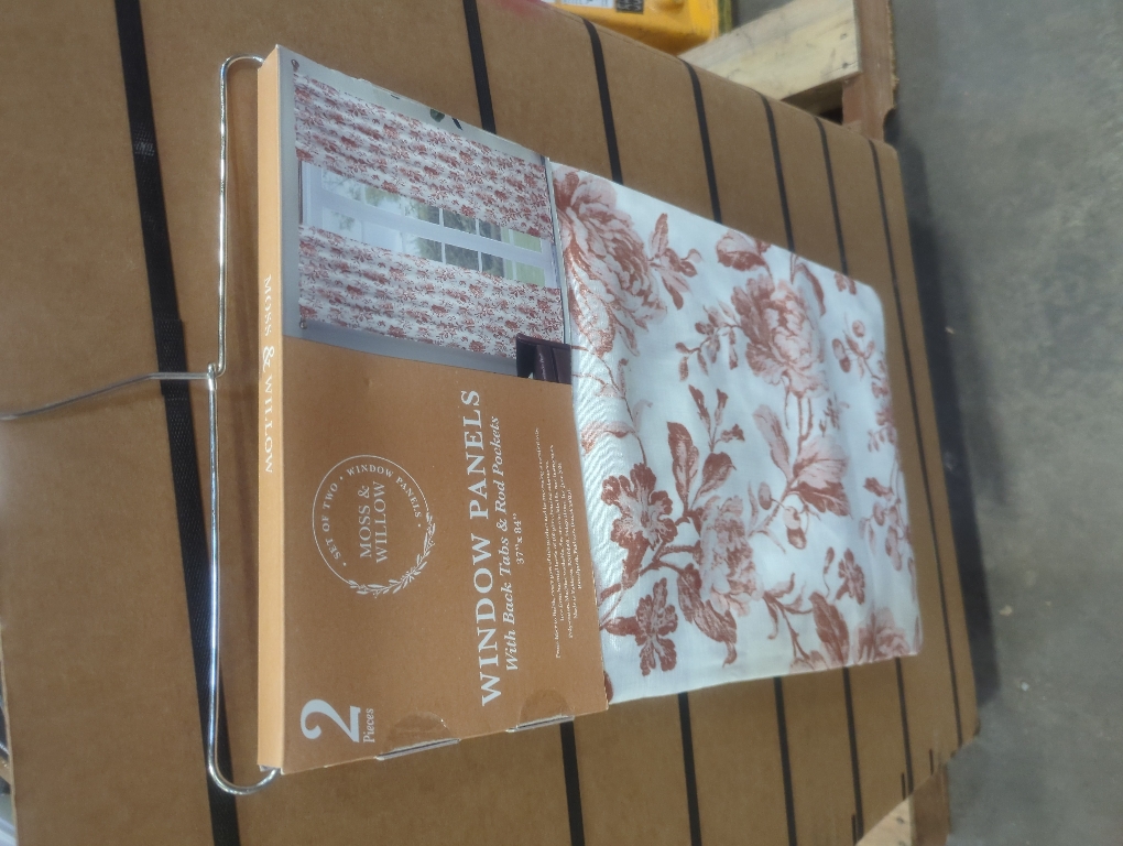 2pc Moss & Willow Window Panels With Back Tabs & Rod Pockets 37 x 84