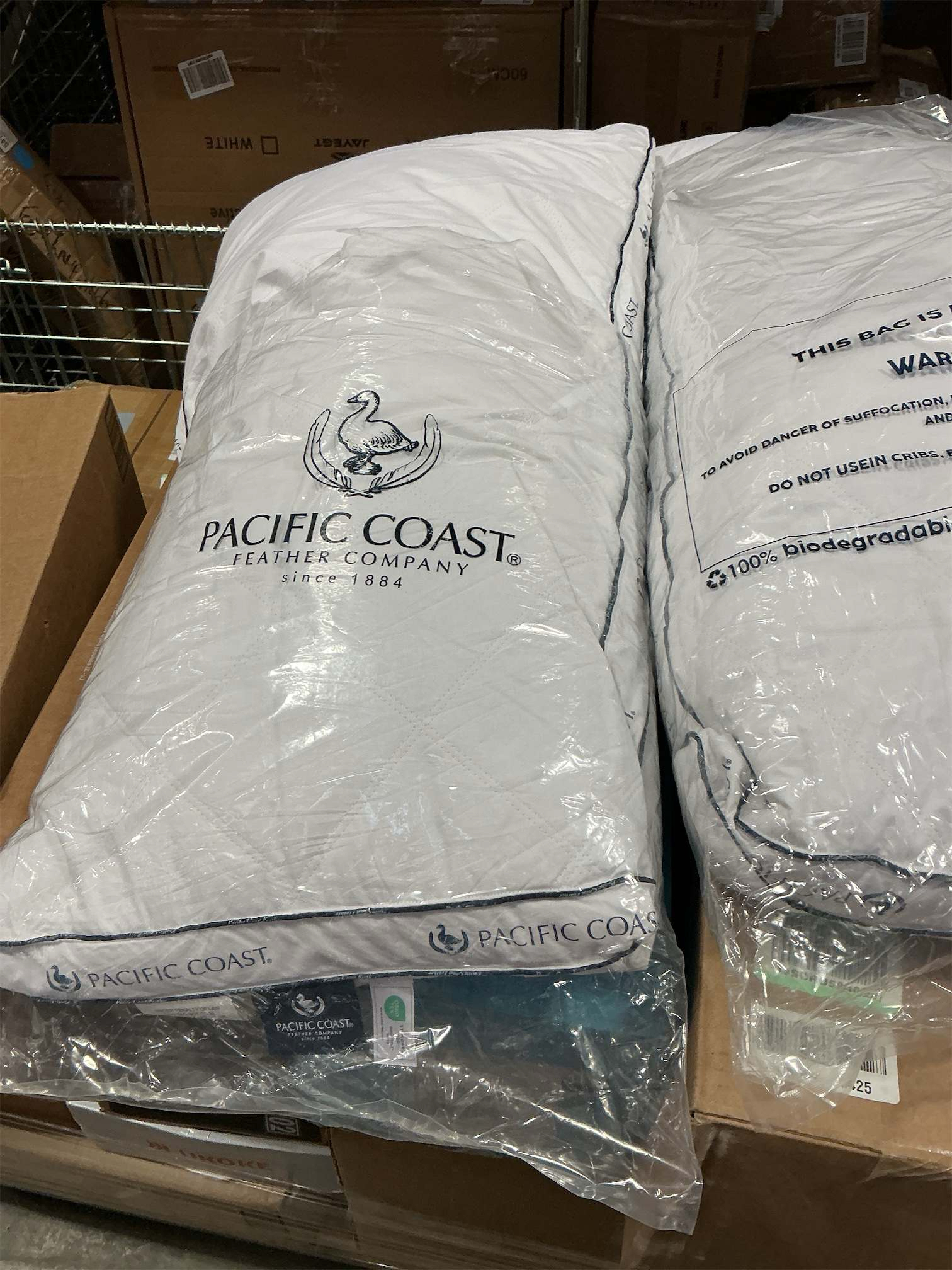 Pacific Coast Bed Pillows for Side and Back Sleepers, Feather and Down Hotel Pillows with 100% Cotton Shell, Medium Supportive, Downproof, King Size 2 Pack