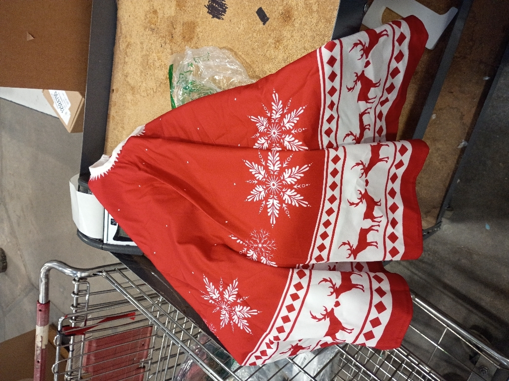 Christmas Tree Skirt 48 inch Large Tree Skirt Snowflake Reindeer Red Xmas Tree Skirt Rustic Christmas Tree Mat Decorations for Winter New Year Holiday Party Decor Indoor Outdoor (Santa, 48inch)