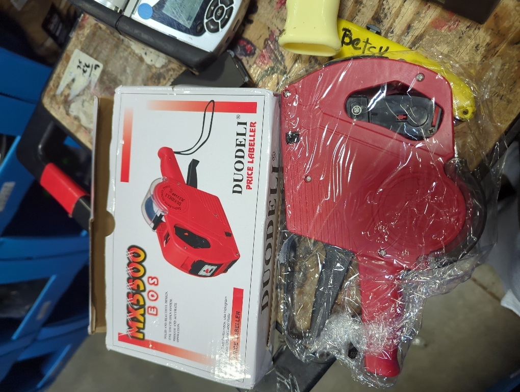 Price Gun,Handheld Price Tag Gun Red Pricing Gun with Extra 10,000 Pad Labels and 2 Pack of Inks Price Guns Tool Set for Retail, Price Stamp for Groceries Price Labeling