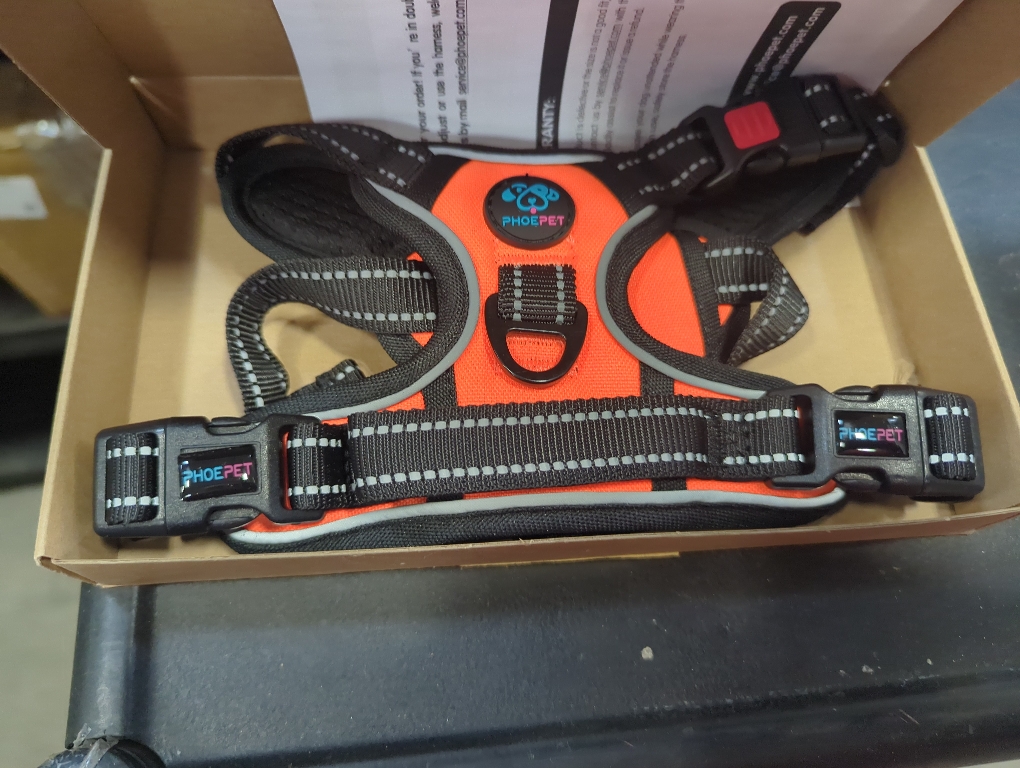 Size small Color orange PHOEPET No Pull Dog Harnesses for Small Dogs Reflective Adjustable Front Clip Vest with Handle 2 Metal Rings 3 Buckles [Easy to Put on & Take Off] (S, Orange)