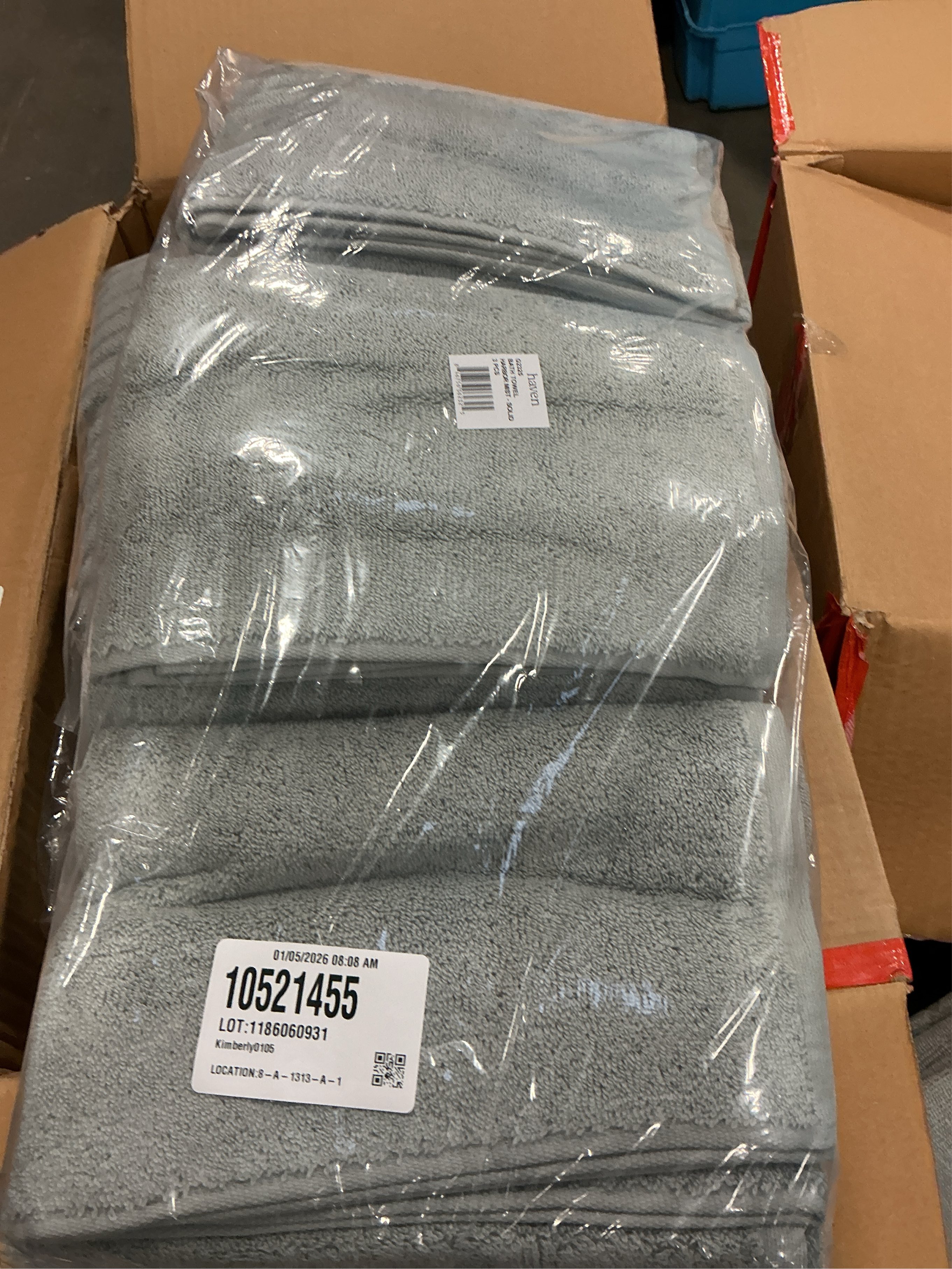 Haven Organic Cotton Terry Bath Towel in Harbor Mist Grey