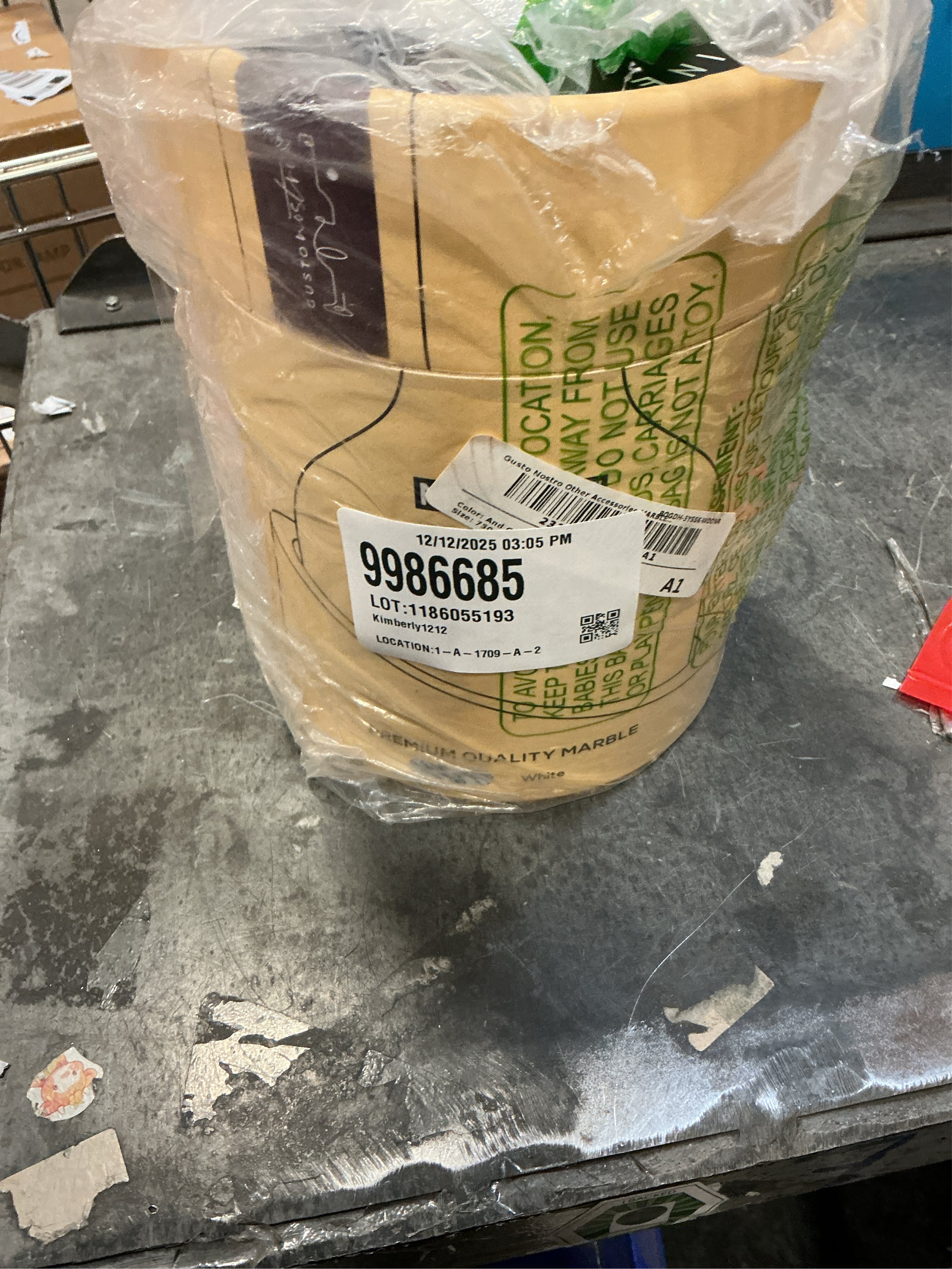 Gusto Nostro Marble Wine Chiller Bucket - 750ml Wine Bottle Cooler and Champagne Chiller for Party, Kitchen, Bar Cart Decor to Chill & Keep Bottles Cold with Unique Wine Lovers Gift Box (White)