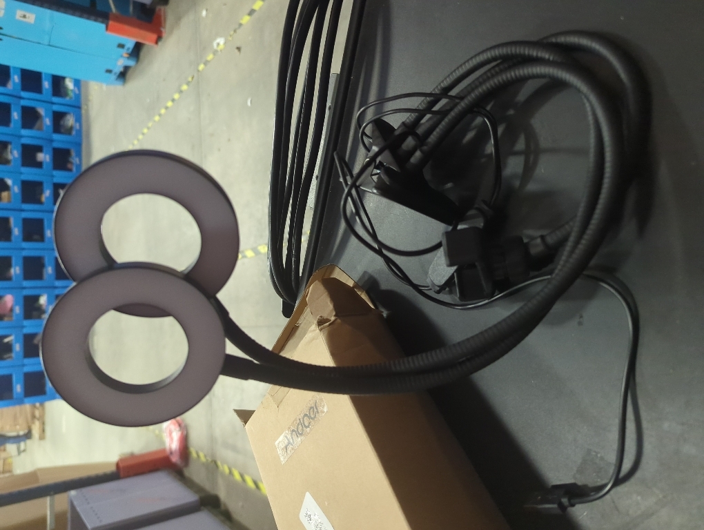 Andoer Clip-On LED Ring Light 3 Lighting Modes, USB Fill-in Lamp Dual Lights Dimmable Flexible Arms Design with Phone Holder for Live Video Chatting Selfie