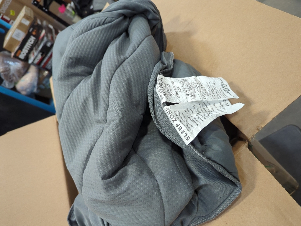 SLEEP ZONE Cooling Queen Mattress Topper, Premium Zoned Cool Mattress Pad Cover, Padded Mattress Protector Breathable Washable, Deep Pocket 8-21 (Grey, Queen)