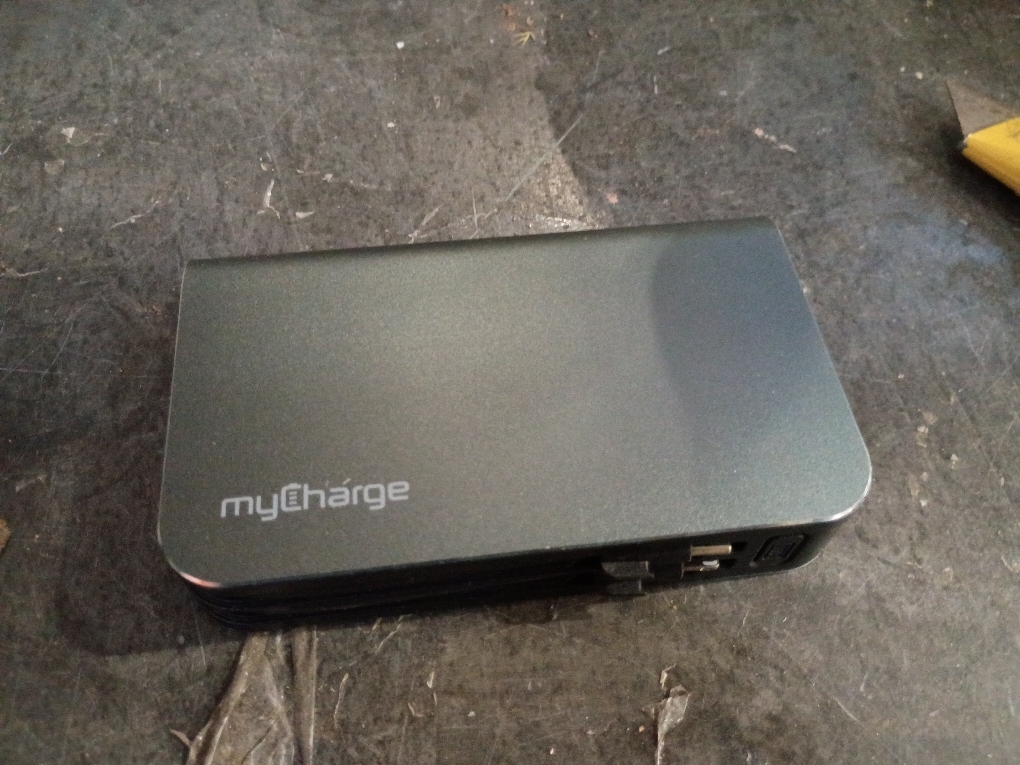 myCharge Portable Charger with Wall Plug – 10050mAh Fast Charger – Power Bank for iPhone, Samsung, Android & More - External Battery Pack Portable Charger with Built-in Cables (Lightning   USB-C), pack of 1