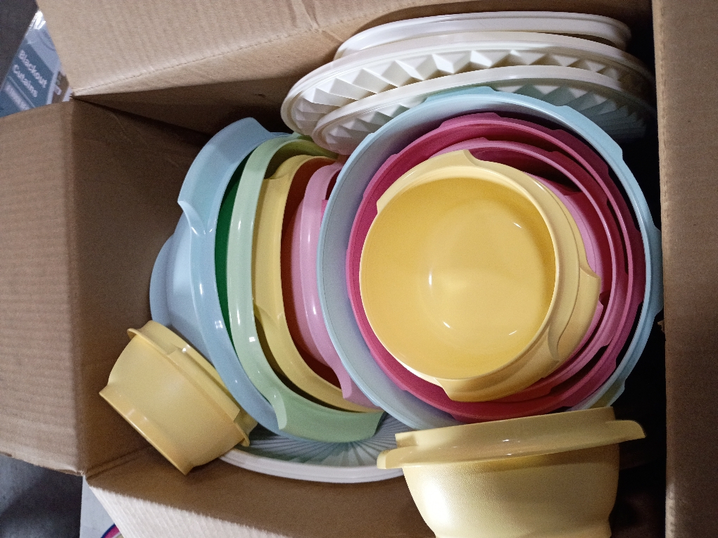 Tupperware Heritage Collection 16 Container Set with Lids. Food Storage Containers, Set of 32-Orange and Pink Multi-Color (missing PCs)