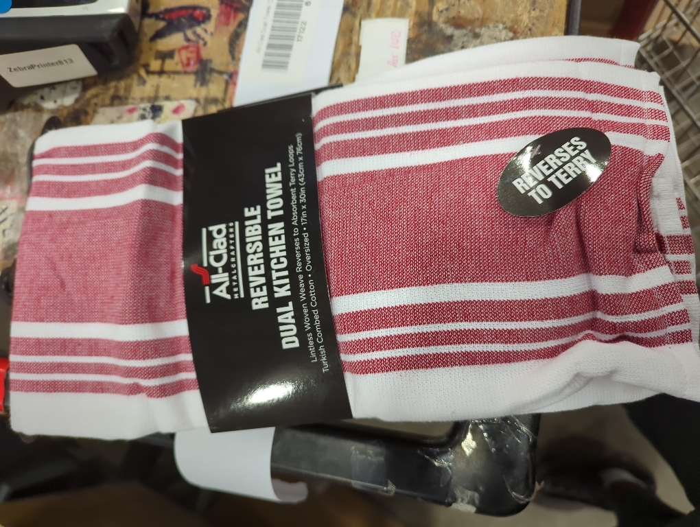 All-Clad Woven Bistro Kitchen Towels: Highly Absorbent, Super Soft Long Lasting - 100% Cotton, 20x30 Dish Towels for Cleaning & Drying Dishes, Pans, Glassware, or Countertops, (2-Pack), Chili