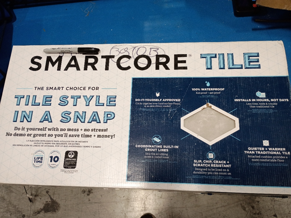 SMARTCORE Jasper Onyx Gray Stone Look 1-mil x 12-in W x 24-in L Waterproof Interlocking Luxury Vinyl Tile Flooring (15.5-sq ft/ Carton)