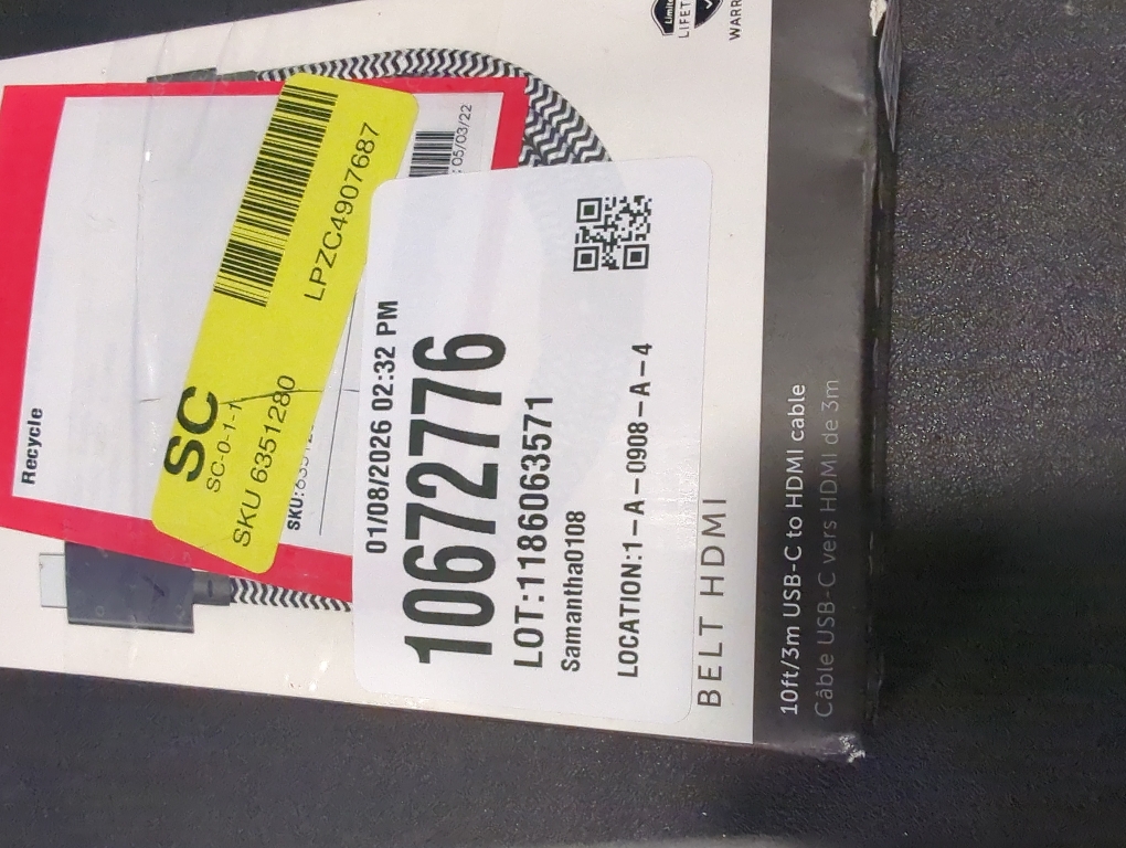 Native Union Belt XL 10' Braided USB-C to HDMI Cable - Zebra