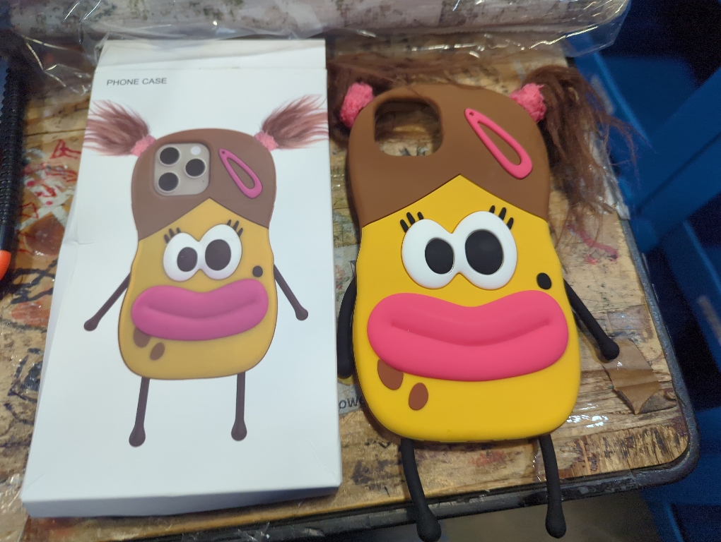 Compatible with iPhone14 15Plus Funny Braid Multi-Color Three-Dimensional Phone Case,Cute 3D Ugly Big Eyes Sausage Mouth Shock-Proof Cartoon Phone Case