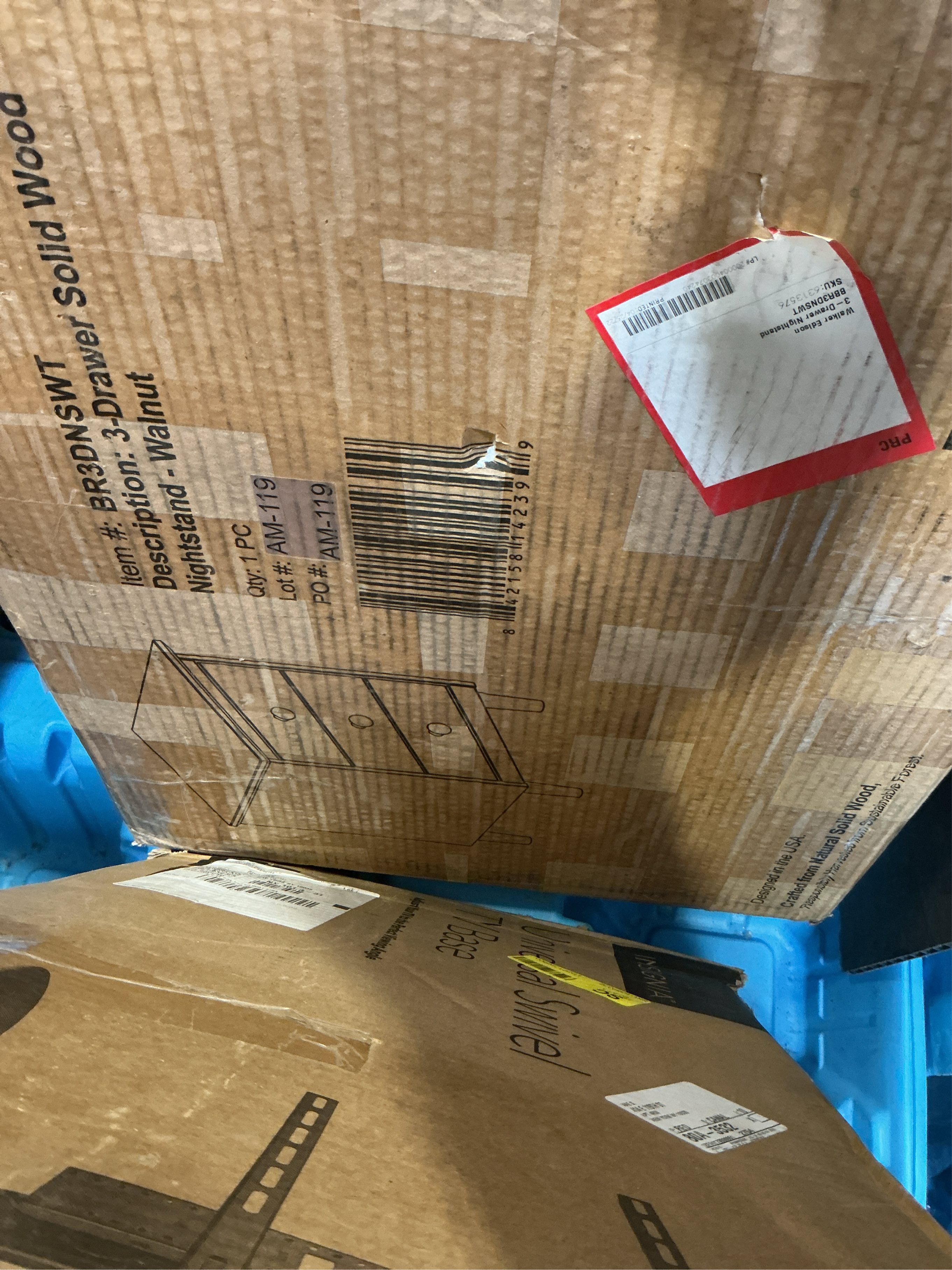 Modern 3 Drawer Simple Wood Nightstand