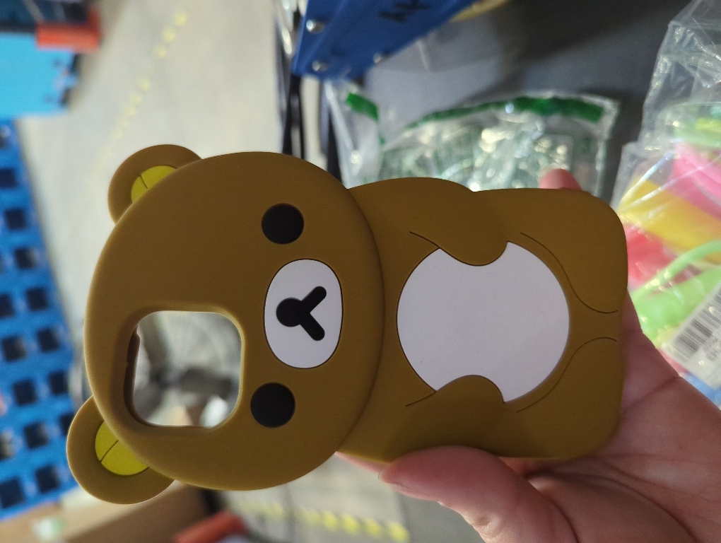 Ultra Thick Soft Silicone Case for Apple Teddy Bear Animal 3D Cartoon Japanese Cute Lovely Adorable Kawaii Kids Girls Women (Brown, for iPhone 15)