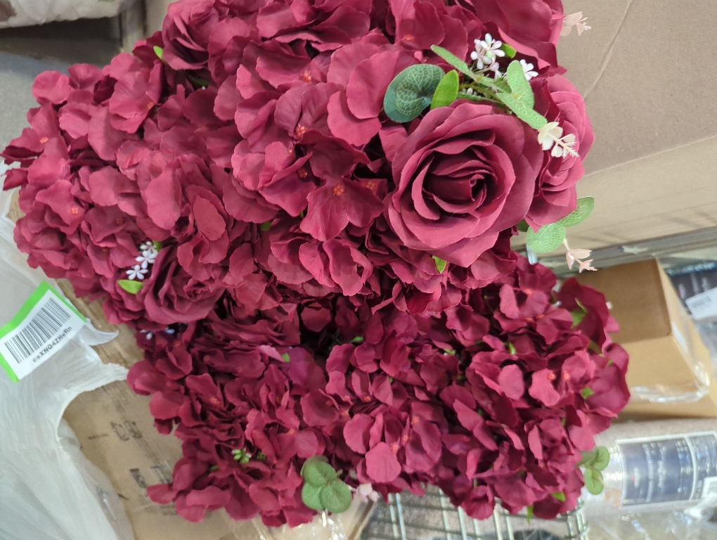 Flower Wedding Centrepieces for Tables: 10 Pcs Burgundy Artificial Flowers Roses Balls  for Centerpiece Fake Silk Rose Arrangements Weddings Reception Birthday Party Decoration