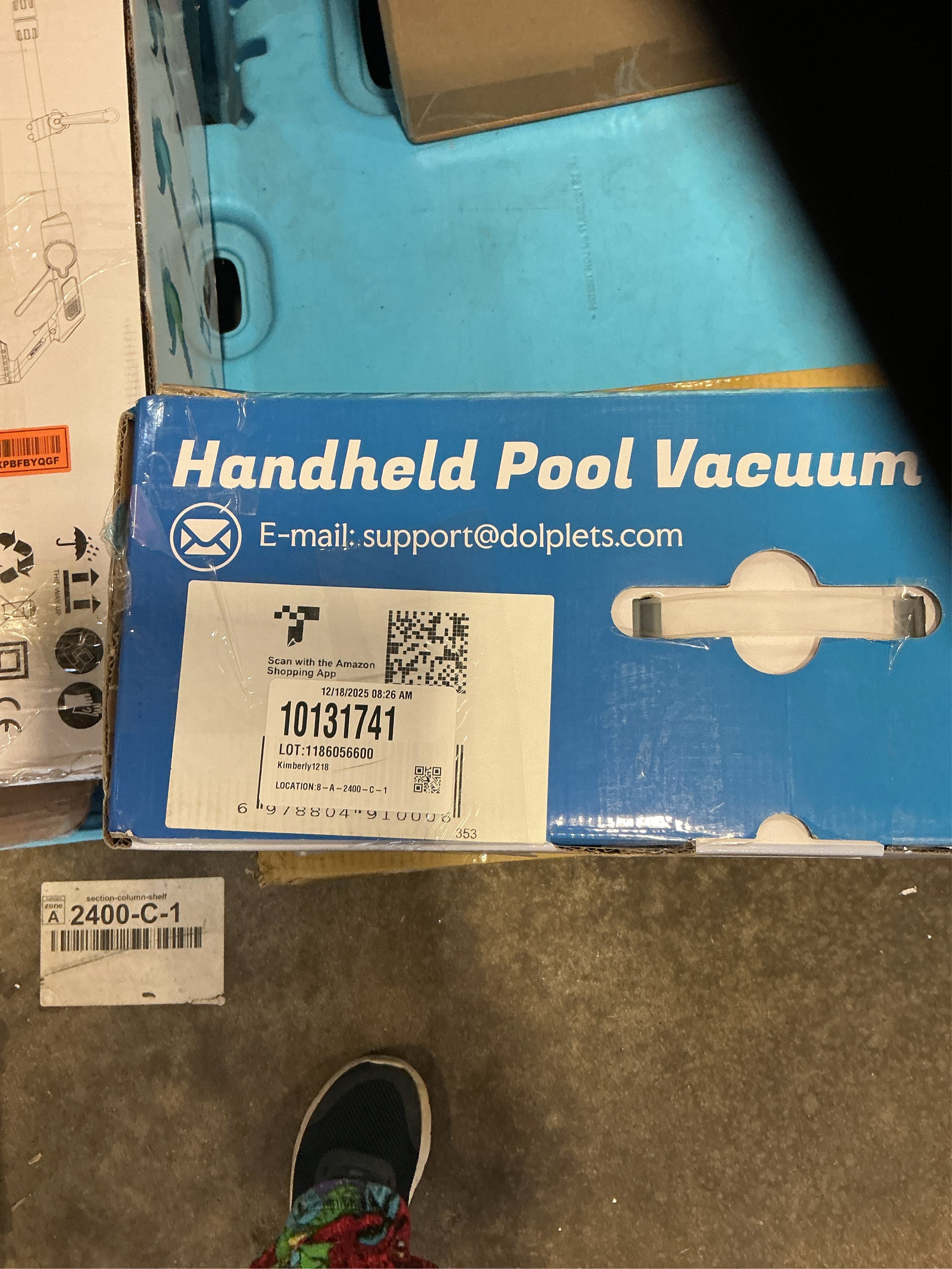 Cordless Pool Vacuum with Telescopic Pole, 18.5 GPM Powerful Suction, 1.5H Supercharge Technology, Handheld Rechargeable Pool Vacuum Cleaner for Above Ground/Inground Pools, Hot Tubs, Spas