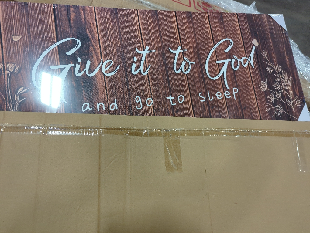 Vefacaiyo Give It to God and Go to Sleep Canvas Wall Art Christian Inspirational Quotes Poster Painting Artwork for Home Living Room Bedroom Wall Decor Framed Ready to Hang 40x16 Inch