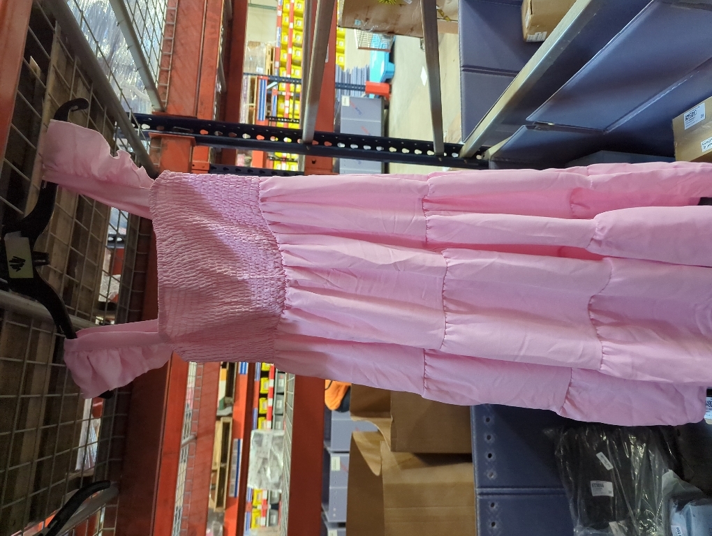 Size 6-14 Years RETSUGO Girls Dresses Summer Flutter Sleeve Swing Casual Solid Color Tiered Smocked Dress