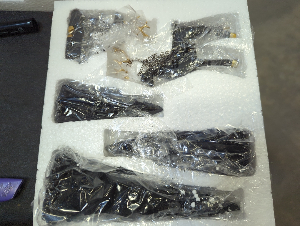 Pinkunn 5 Pcs Reindeer Christmas Decor and Trees Christmas Resin Sitting Standing Lucky Deer Reindeer Figurines for Tabletop Indoor Home Decorations Mantle Cabinet Desktop Office(Black)