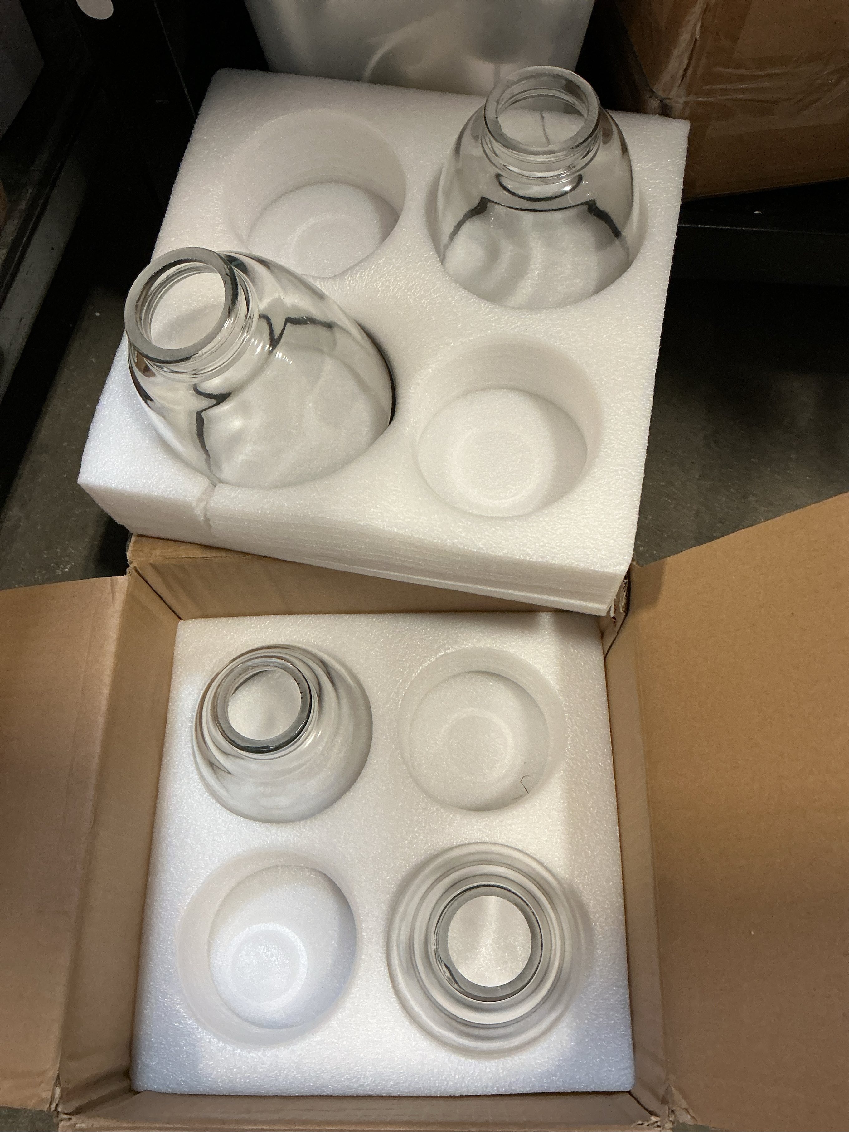 Clear Glass Bell Shade with Black Trim – 1.65 Fitter Opening – Replacement for Chandeliers, Wall Sconces, Vanity & Ceiling Lights – Classic Home Lighting Decor, 4 Pack