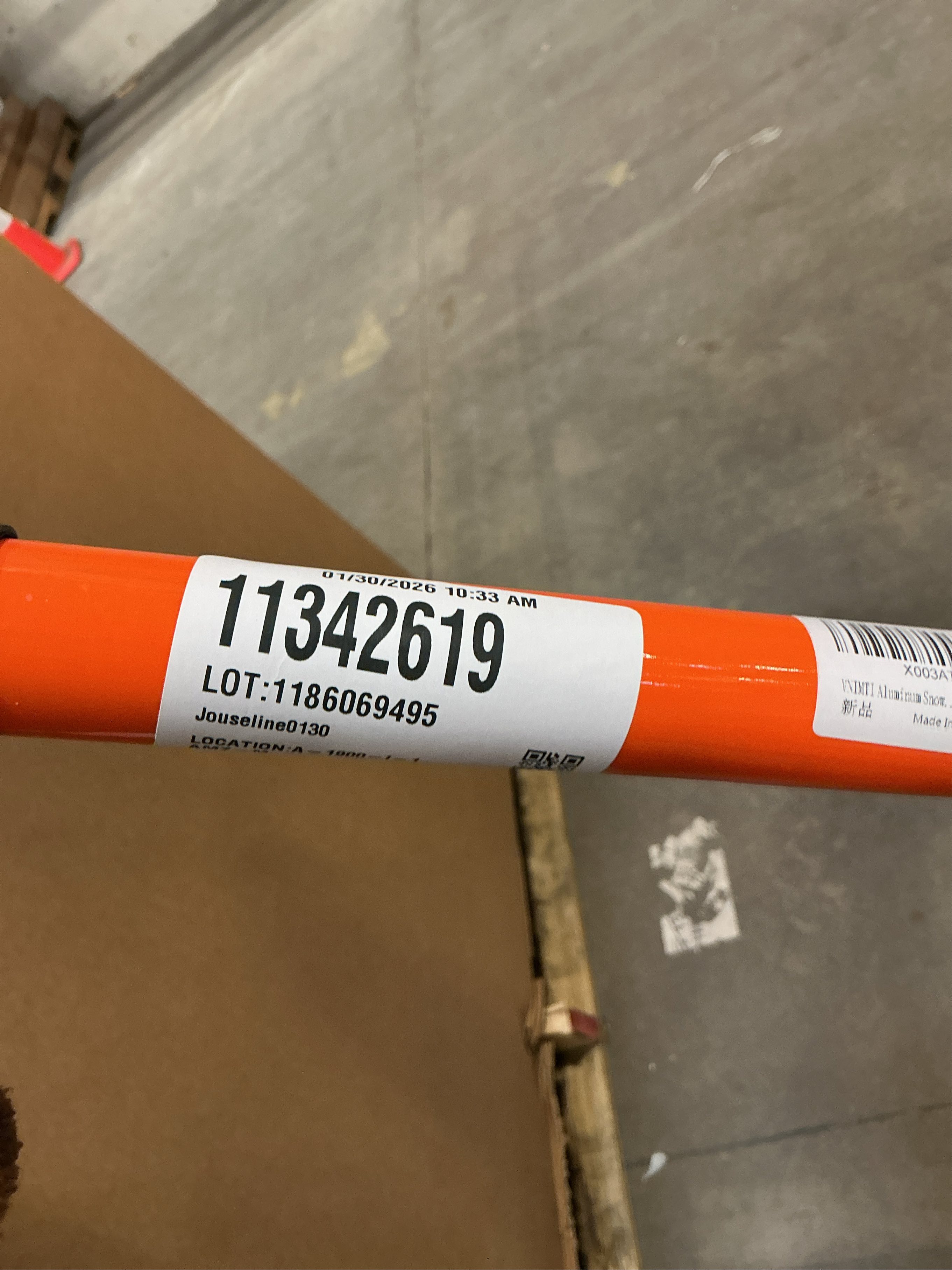 VNIMTI Aluminum Snow Shovel with D Handle Metal Snow Shovel for Driveway 45Inches 3.7 Pounds Transfer Shovel Shovel for Gardening, Orange