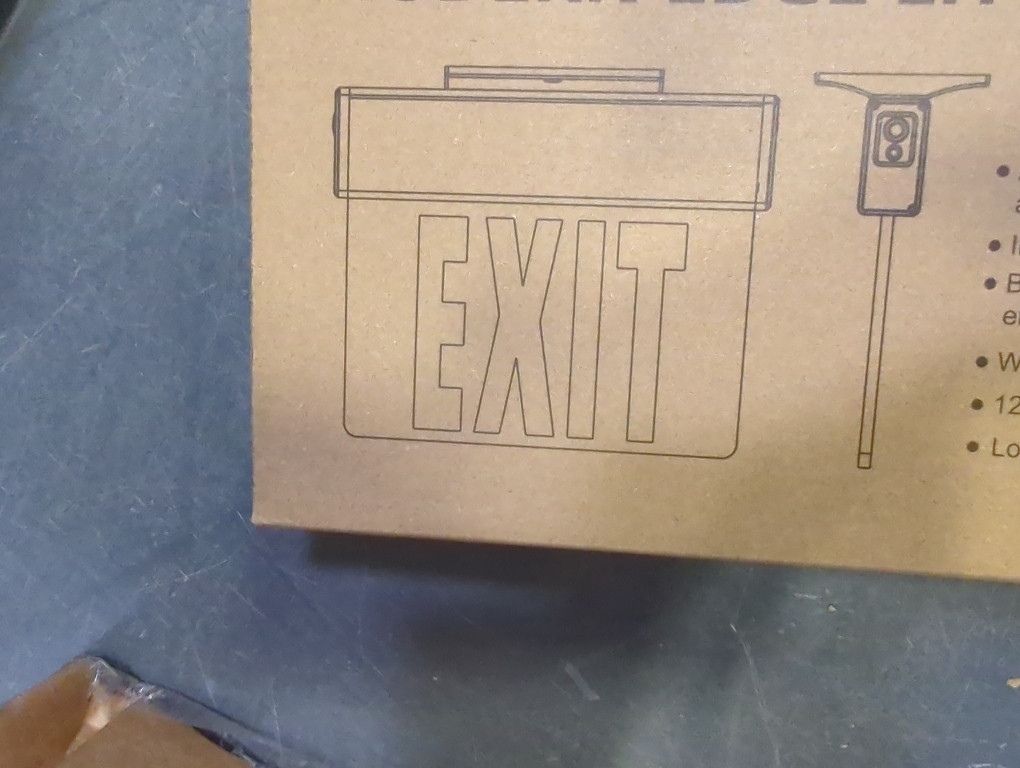 Red Led Edge Lit Exit Sign UL Listed, Brushed Aluminum Housing Double-Sides Mirrored Acrylic Emergency Exit Signs with Battery Backup, AC 120-347V Hardwired Exit Lights, Top/Side/Wall Mount (1 Pack)
