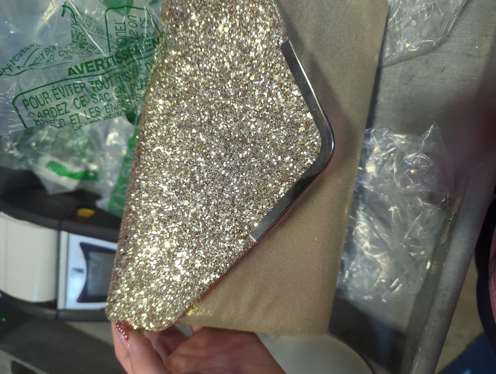 Queena Womens Shiny Glitter Evening Clutch Envelope Handbag Chain Purse for Wedding Party Prom Gift for Mom Wife Girlfriend