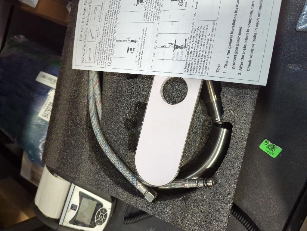 Kitchen Faucet with Pull Down Sprayer SUS304 Stainless Steel High Arc Brushed Nickel Pull Out Kitchen Sink Faucets Utility Laundry Farmhouse Camper Rv Modern for 1 or 3 Hole Sink, KF1-BN