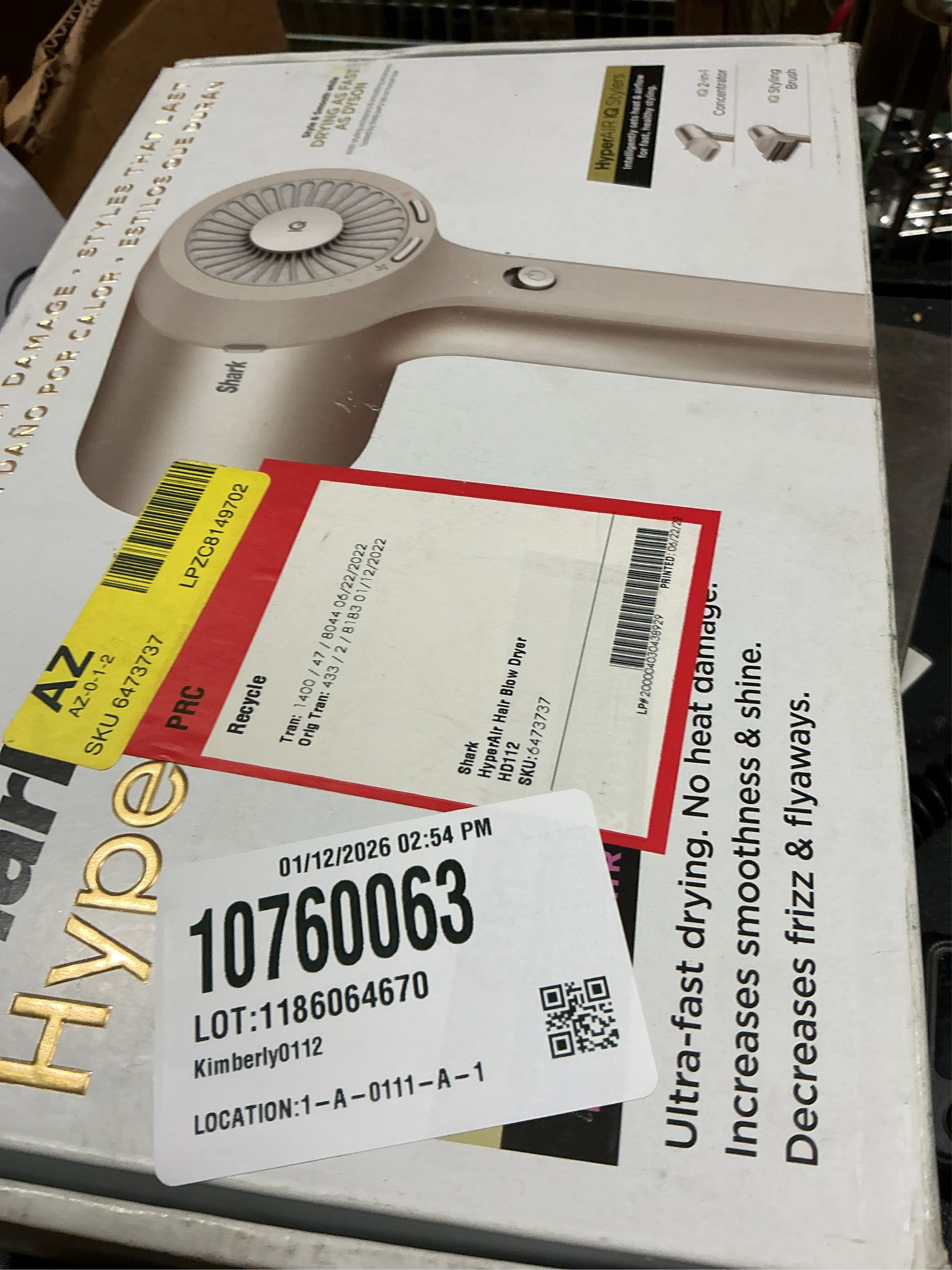 Shark™ HyperAIR IQ Technology Hair Blow Dryer with IQ 2-in-1 Concentrator in Stone