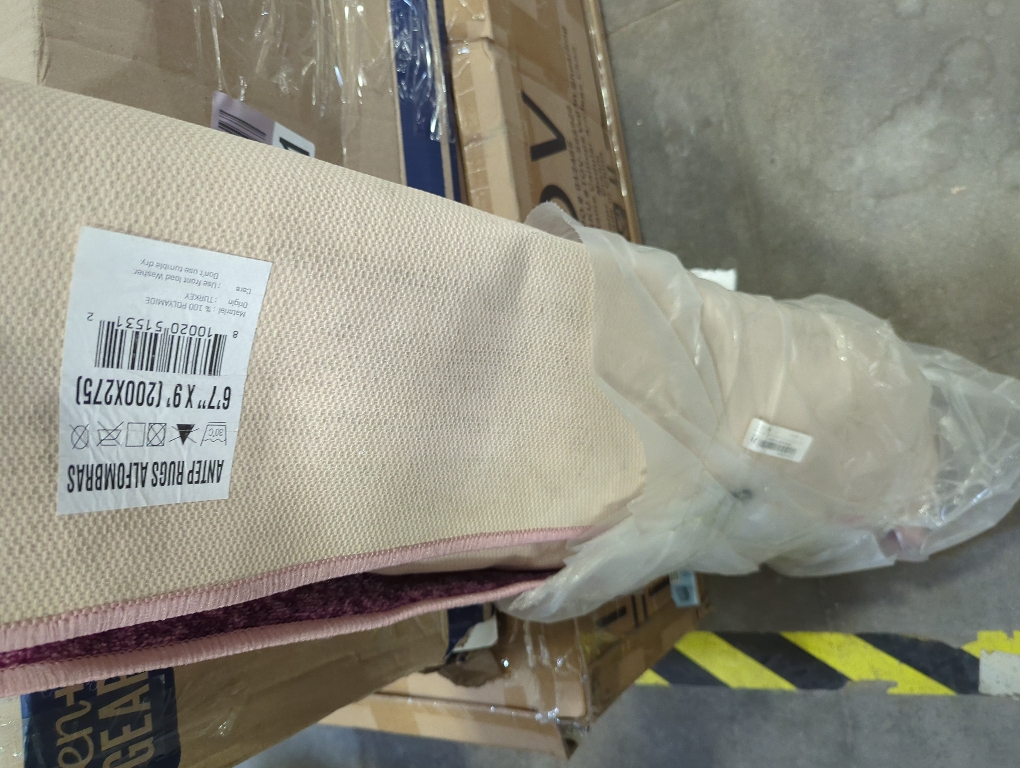 Antep Rugs Alfombras Non-Skid (Non-Slip) 6x9 Rubber Backing Floral Geometric Low Profile Pile Indoor Area Rugs (Purple, 6'7 x 9')